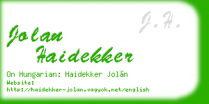 jolan haidekker business card